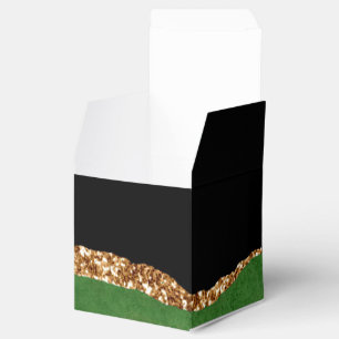 Caja Para Regalos Ágata Contemporánea Verde Esmeralda Falsa