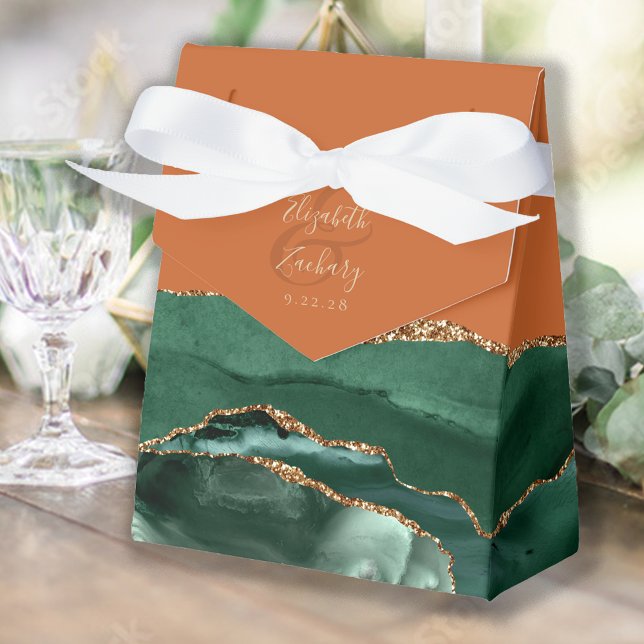 Caja Para Regalos Agate moderno Geode Emerald Green Gold Rust (Subido por el creador)