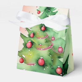 Caja Para Regalos Agradable Fiesta de Ornamentos Rojos y Árbol Pino