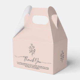 Caja Para Regalos Agradecimiento Botánico Boho Elegante Pastel Rosa