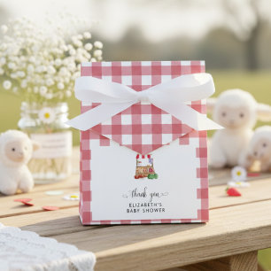 Caja Para Regalos Agradecimiento de baby shower de tela de cuadros r