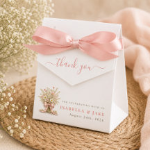Agradecimiento de Baby Shower Floral Boho Rosa de 