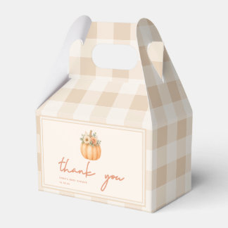 Caja Para Regalos Agradecimiento de Baby Shower Minimalista de Otoño