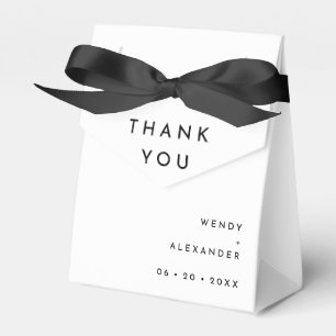 Caja Para Regalos Agradecimiento de Boda Blanco Moderno y Audaz