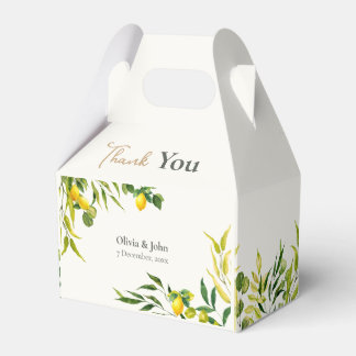 Caja Para Regalos Agradecimiento de boda de acuarela Limón Verde Cít
