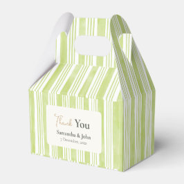 Caja Para Regalos Agradecimiento de Boda de Rayas Verdes Retro
