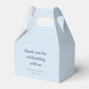 Caja Para Regalos Agradecimiento de Ducha de Boda Personalizado Azul