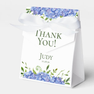 Caja Para Regalos Agradecimiento de Hydrangeas Azules por el 80 Cump