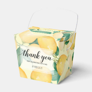Caja Para Regalos Agradecimiento de limones y hojas de acuarela