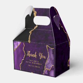 Caja Para Regalos Agradecimiento morado y oro
