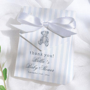 Caja Para Regalos Agradecimiento para Baby Shower de Niño del Oso de