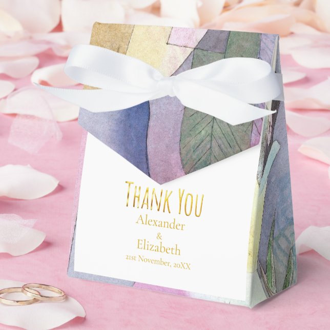 Caja Para Regalos Agradecimiento personalizado acuarela columnas neg (Boda)