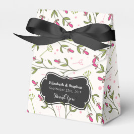 Caja Para Regalos Agradecimientos a Boda de Flor Silvestre Rosa y Ve