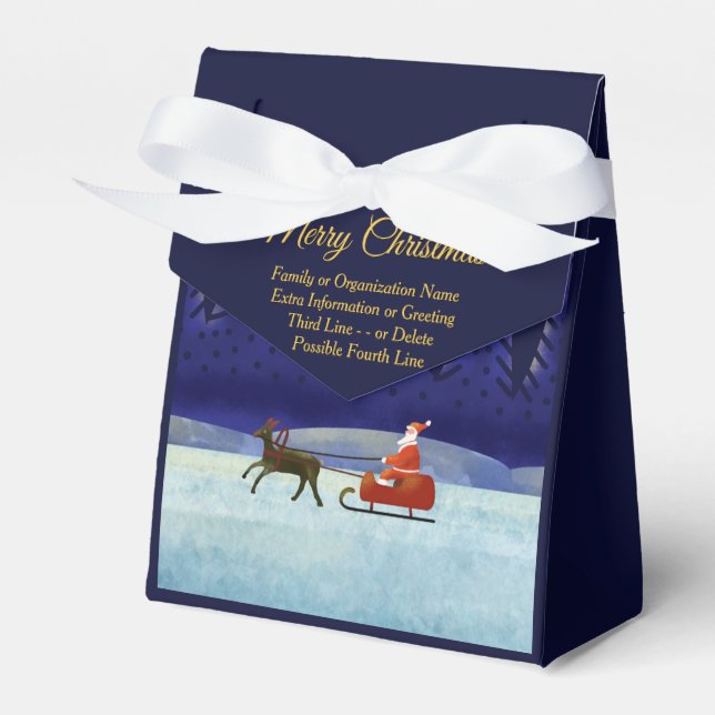 Caja Para Regalos Agregar nombre de familia / organización Azul + Sa (Front Side)