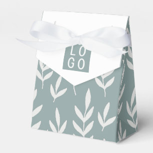 CAJA PARA REGALOS AGREGAR SU LOGO SAGE VERDE LEAFY FOLIAGE BOTANICAL