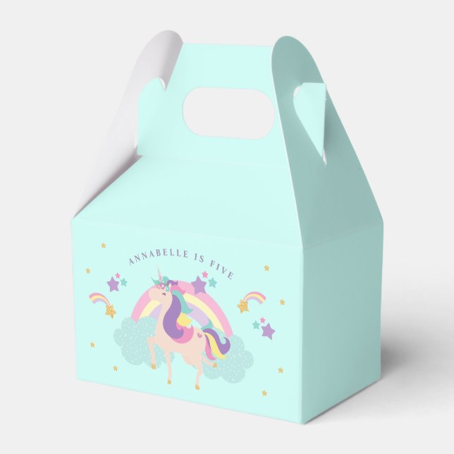 Caja Para Regalos Agua | El arcoiris de unicornio corto personalizad (Front Side)