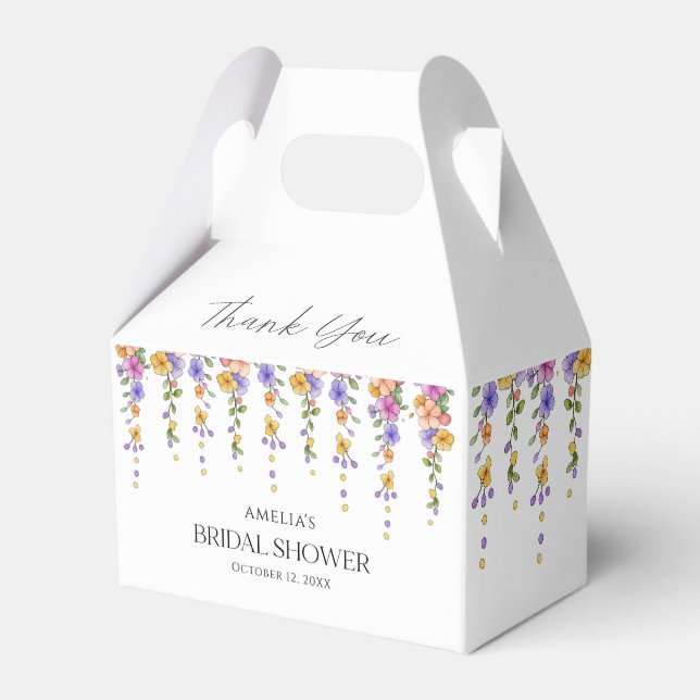 Caja Para Regalos Aguada botánica floral viña ducha nupcial  (Front Side)