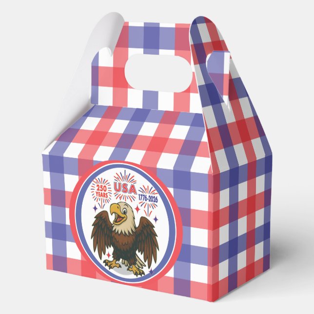 Caja Para Regalos Águila calva con fuegos artificiales - Estados Uni (Anverso)