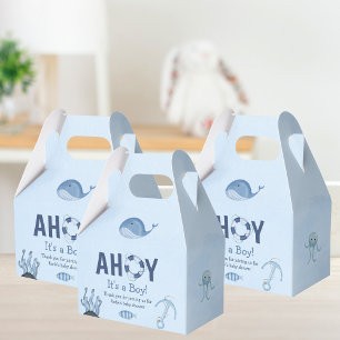 Caja Para Regalos Ahoy es un Baby Shower costero de Boy Ocean Animal