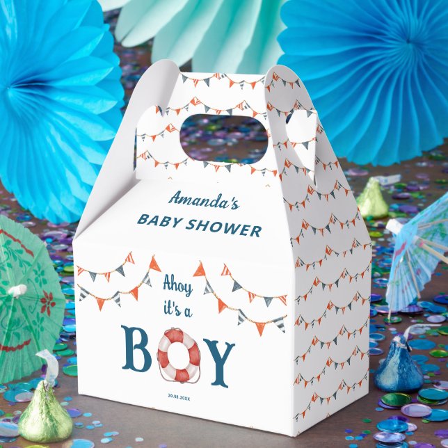 Caja Para Regalos Ahoy es un Baby Shower de Boy Nautical (Fiesta)
