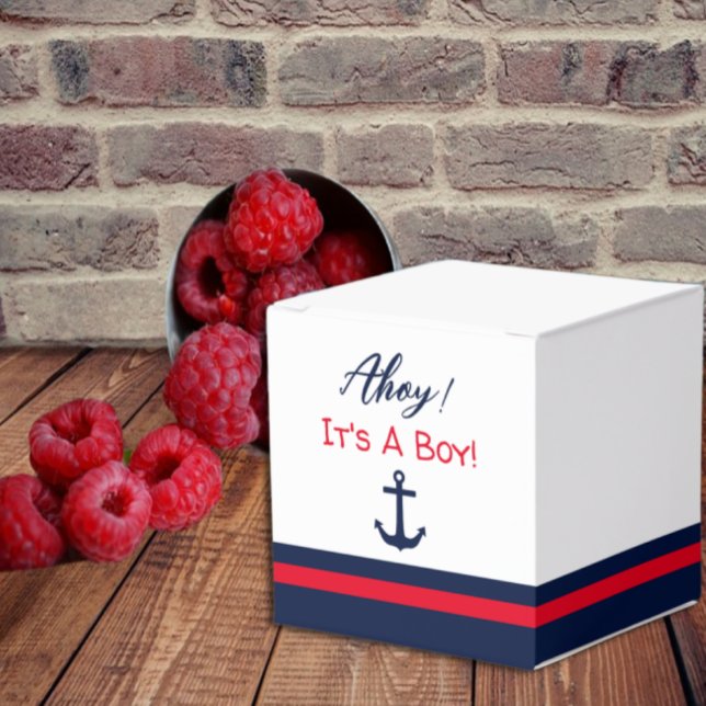 Caja Para Regalos ¡Ahoy es un chico! Baby Shower naumático (Subido por el creador)