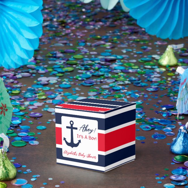 Caja Para Regalos ¡Ahoy es un chico! Baby Shower naumático (Fiesta)