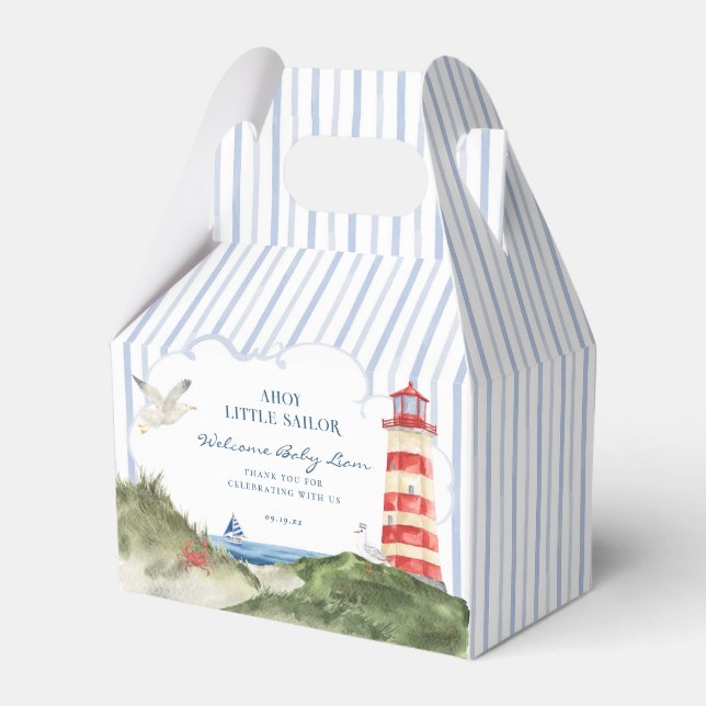 Caja Para Regalos Ahoy Little Sailor Nautical Baby Shower (Front Side)