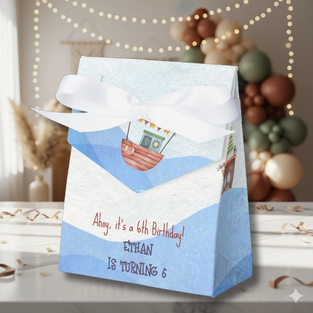 Caja Para Regalos Ahoy Niños nautistas acuarela cumpleaños (Subido por el creador)