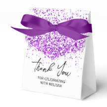 Alarma morada Purpurina blanco cumpleaños espumoso