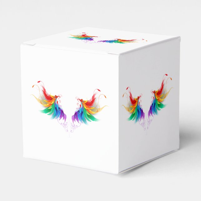 Caja Para Regalos Alas del arco iris fluidas (Costado Anverso)