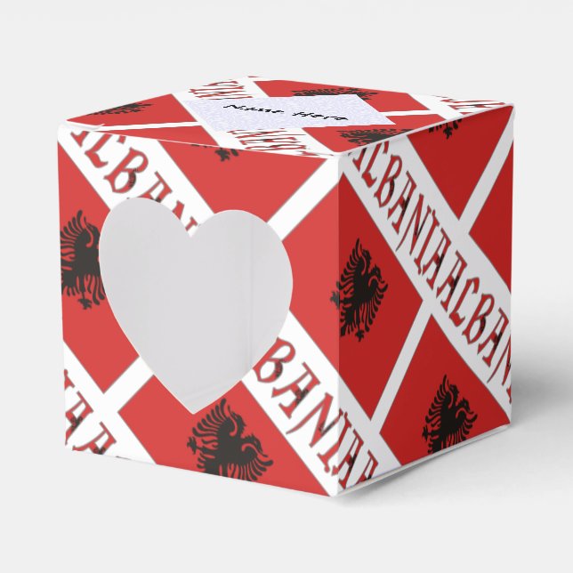 Caja Para Regalos Albania y la bandera albanesa con azulejos persona (Anverso)