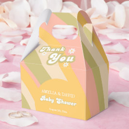 Caja Para Regalos Alegre ducha Retro Amarilla Daisy Baby Boy