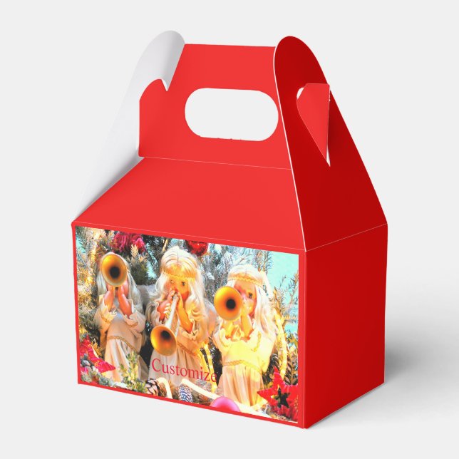 Caja Para Regalos alegres navidades y ángeles pregonando (Front Side)