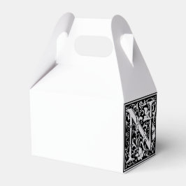 Caja Para Regalos Alfabeto floral Monograma N Tile Morris