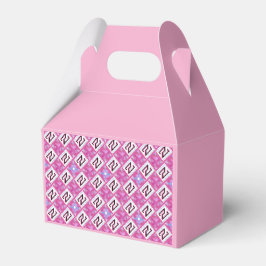 Caja Para Regalos Alfabeto geométrico rosa chic inicial N