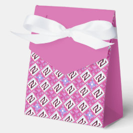 Caja Para Regalos Alfabeto Geométrico Rosa Chic Inicial N