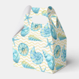 Caja Para Regalos Algas marinas azules y amarillas y náuticas corale