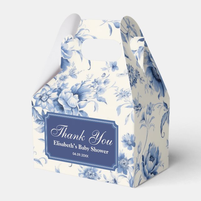 Caja Para Regalos Algo Azul Floral Toile Francés Chinoiserie (Front Side)