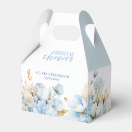 Caja Para Regalos Algo Floral Azul Ducha de Boda de Oro