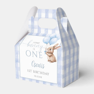 Caja Para Regalos Algún Conejito Tiene Unos Globos Azules Cumpleaños