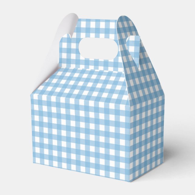 Caja Para Regalos Algun conejo es uno azul Gingham Cumpleaños (Front Side)