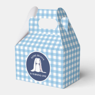 Caja Para Regalos Algún conejo es uno azul Gingham Cumpleaños