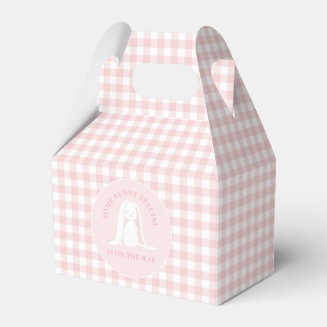 Caja Para Regalos Algunos Bunny Baby Shower Pink Gingham (Front Side)