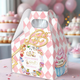 Caja Para Regalos Alice in Wonderland 1st birthday Pink 