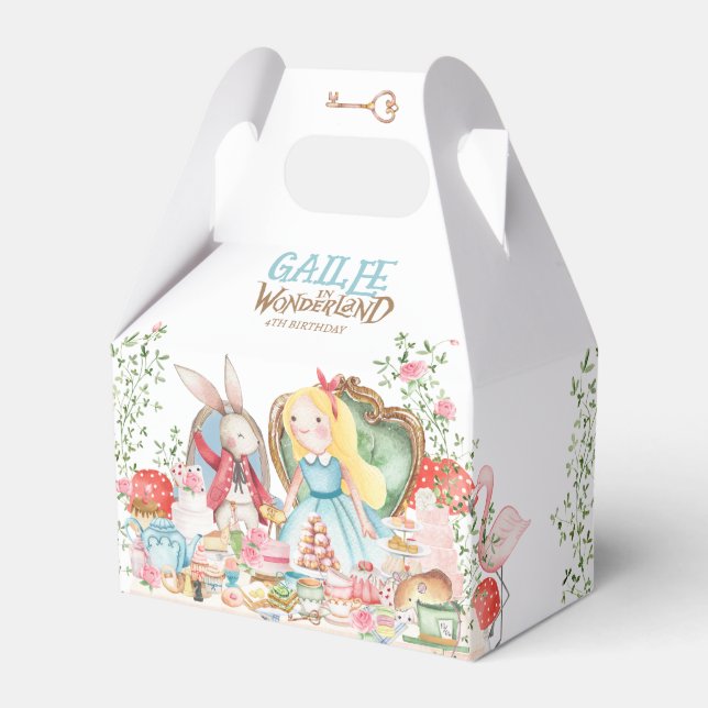 Caja Para Regalos Alicia aventuras en Woderland Birthday Tea Fiesta (Front Side)