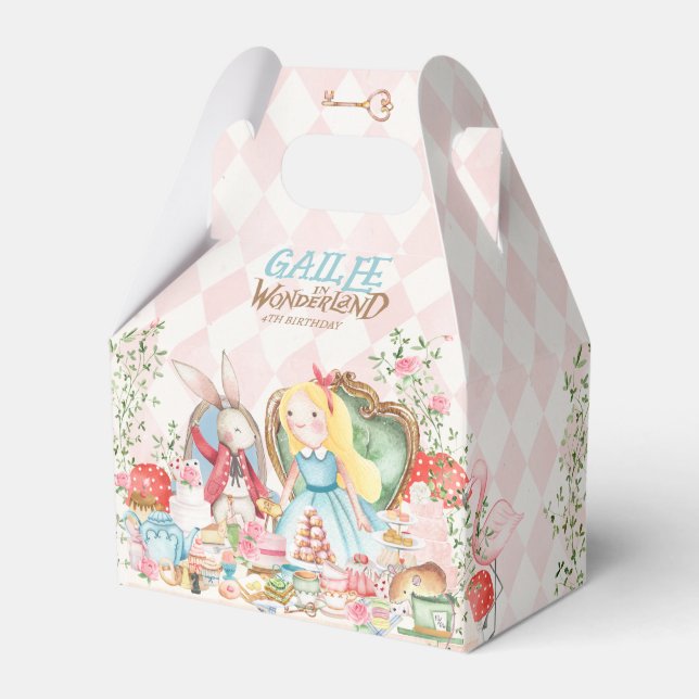 Caja Para Regalos Alicia aventuras en Woderland Birthday Tea Fiesta (Front Side)