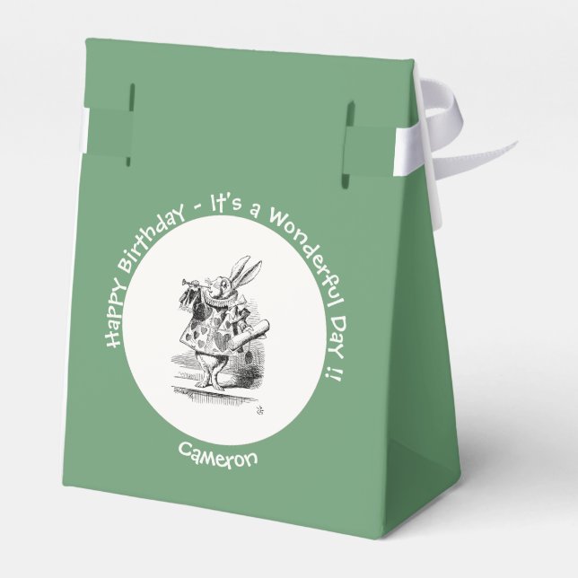 Caja Para Regalos Alicia en el cumpleaños del Herald Rabbit White de (Reverso)