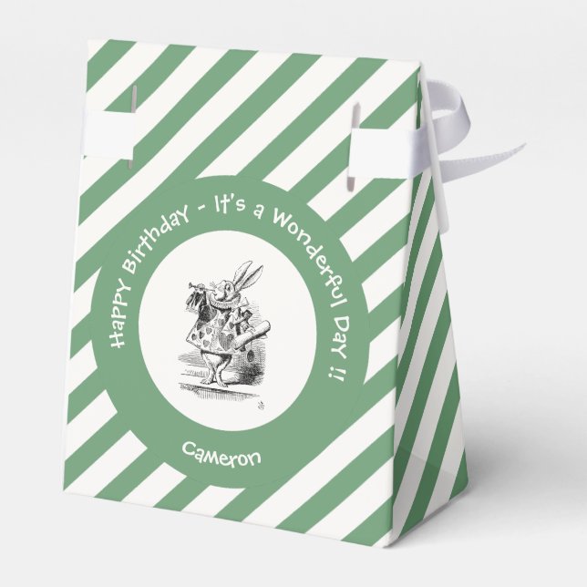 Caja Para Regalos Alicia en el cumpleaños del Herald Rabbit White de (Reverso)