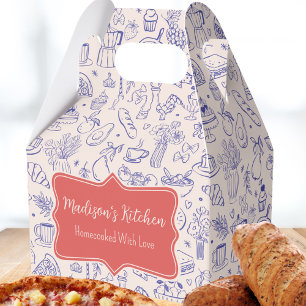 Caja Para Regalos Alimentos Personalizados y Lindos Dibujados a Mano