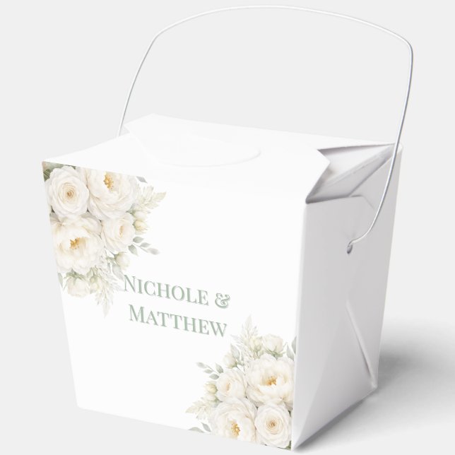 Caja Para Regalos All White Floral Wedding (Anverso)